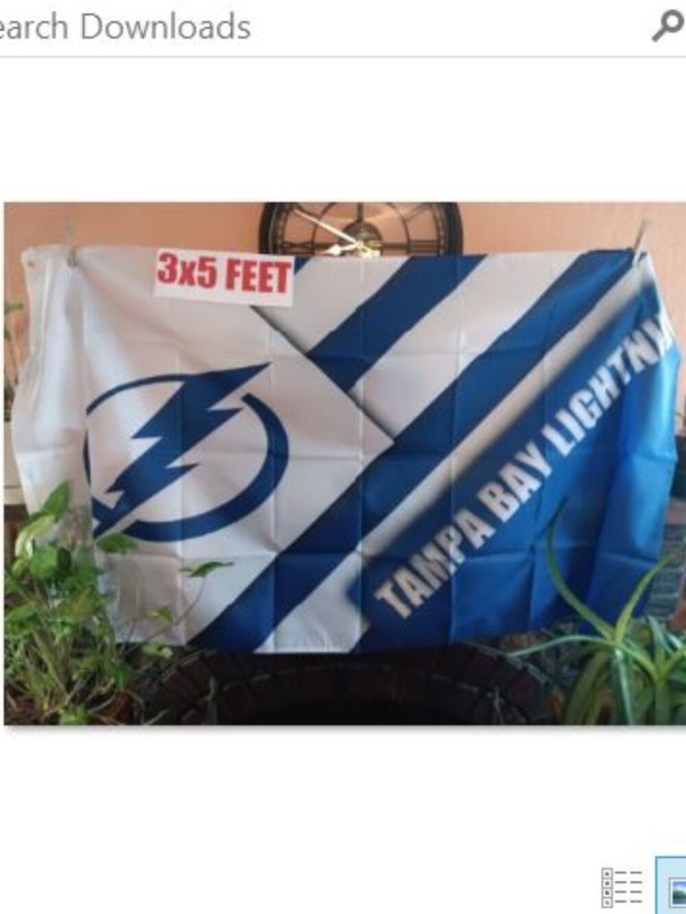 Tampa Bay Lightning Diagonal NHL 3X5 Feet Flag Banner Pole or Wall Decor